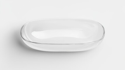 Empty glass bowl, studio shot, white background, food presentation