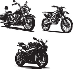 Obraz premium motorcycles on a white background, touring motorcycle/ racing bike, sports bike