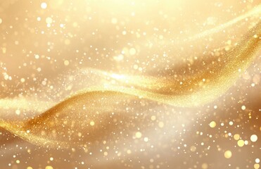 Golden Abstract Background with Soft Sparkles and Shimmering Waves for Elegant Design and Creative Projects