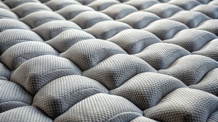 Obraz premium Close-up Gray Mattress Texture: Abstract Fabric Background Pattern