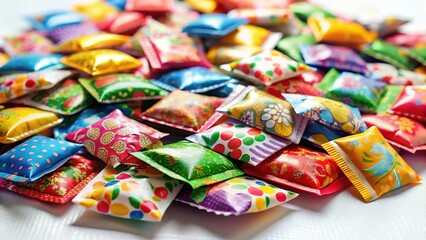 Colorful Sugar Sachets - Sweetener Packets,  Party Supplies, Dessert Table Decor