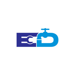 Letter E and D Plumber Logo Vector 001