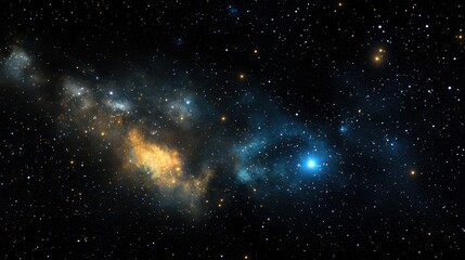 Naklejka premium Dark sky with clouds and minimal light during twilight in an urban setting