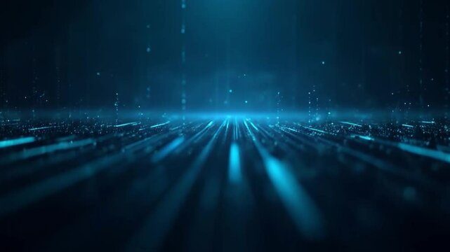 Futuristic Blue Data Stream, Abstract Technology Visualisation