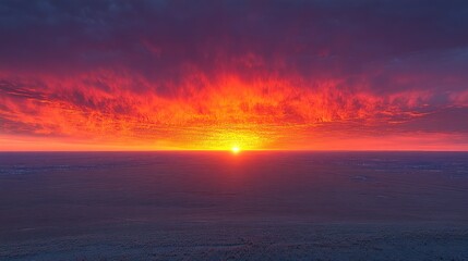 Fototapeta premium Aerial Sunrise Over Plains