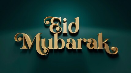 Obraz premium Luxury islamic greeting card eid mubarak, ramadan kareem mubarak 3d text effect background
