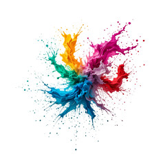 Naklejka premium Vibrant Color Splash: Paint Explosion isolated on transparent background