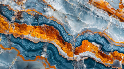 Obraz premium Marble background with orange color and green texture of sea shells. Abstract background.