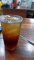 Iced tea is very refreshing when drunk in hot weather