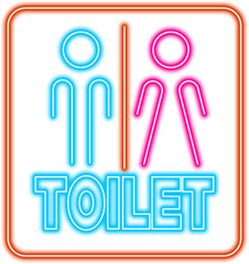 Neon Toilet Sign Banner