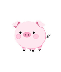 Sticker&icon pink pig cartoon