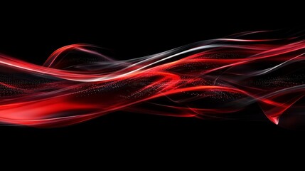 Abstract red and black wave design creates a dynamic visual effect in digital art