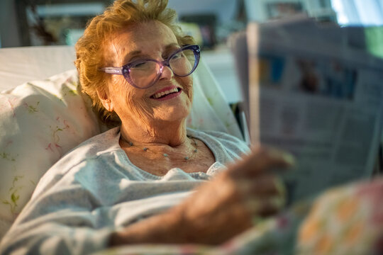 A bedridden patient is home