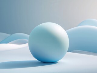 Smooth Pastel Gradient Orb in Soothing Blue and White Tones