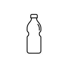 Simplified Bottled Water: A clean, minimalist illustration of a water bottle in outline style, capturing the essence of hydration and refreshment. 