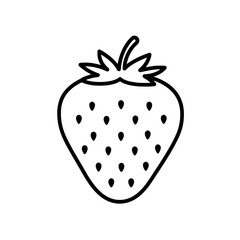 Strawberry Outline: A simple, yet delightful illustration of a fresh strawberry, showcasing its iconic shape and texture. 