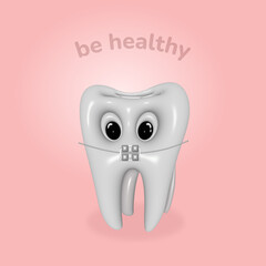 A Tooth with a Brace, 3D Character