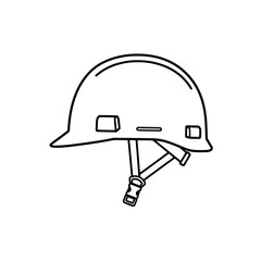Safety First: A stark illustration of a work helmet, conveying protection, work safety, and occupational security. 