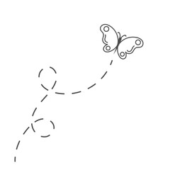 Butterfly with Dotted Line