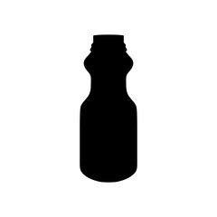 Yogurt Bottle Silhouette Icon. Probiotic Drink. Milk Fermentation Drink. Trendy style vector illustration. Editable graphic resources for many purposes.