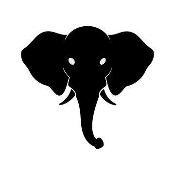 recommend clip art: Elephant Head Silhouette isolated on white