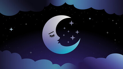 Naklejka premium moon and stars
