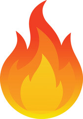 Burning Fire Flame Clipart Vector Illustration. Campfire and Bonfire Flames With Burning Blaze.  Hot Fire Flame Icon Clipart for Design.