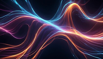 Obraz premium Colorful wave with orange and blue colors