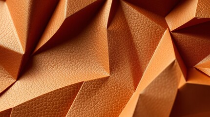 Close-Up of Textured Orange Leather Surface