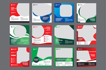digital marketing social media post design template bundle