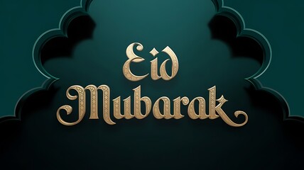Luxury islamic greeting card eid mubarak, ramadan kareem mubarak 3d text effect background