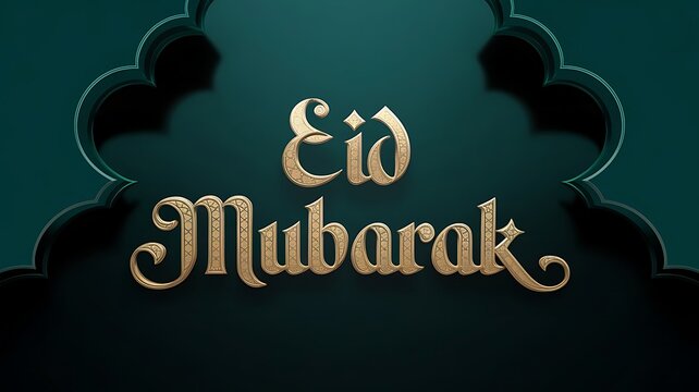 Luxury islamic greeting card eid mubarak, ramadan kareem mubarak 3d text effect background