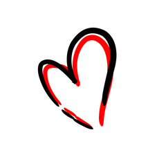 Merged Red and Black Heart