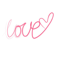 LOVE Lettering with Heart Shape