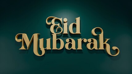 Luxury islamic greeting card eid mubarak, ramadan kareem mubarak 3d text effect background