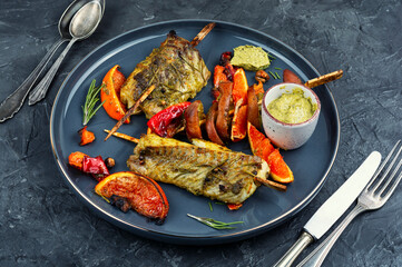 Grilled Alaskan pollock fish.