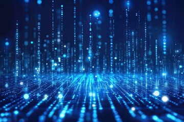 Digital data streams falling on a matrix floor