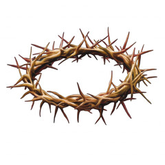 Obraz premium Hand-Drawn Easter Illustration of the Crown of Suffering- Religious Easter Cliparts 