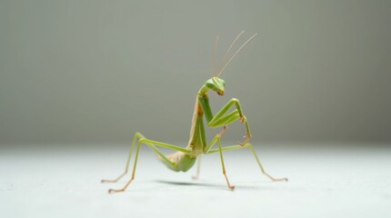 Praying Mantis on White Background