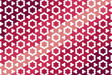 Hexagonal floral pattern in red maroon with abstract geometric hexagon design. Modern tile concept