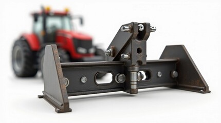Fototapeta premium Close-up of a Large Tractor Hitch on White Background