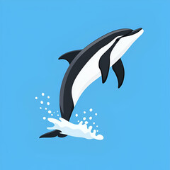 Obraz premium Graceful Dolphin Leaping from the turquoise Ocean Waters