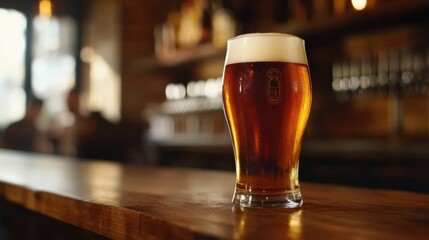 Alcohol consumption at a brewery with draft beer and rustic decor. Featuring tradition and relaxation