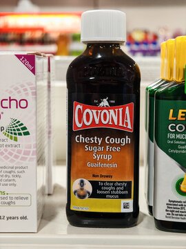 London,UK-March 5 2025:COVONIA CHESTY COUGH SYRUP provides fast relief for chesty coughs by loosening mucus and easing congestion, helping to clear airways for easier breathing

