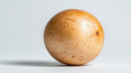 Fototapeta premium Close-up of a fresh longan, captured with clarity and precision, set against a white background for easy integration into designs
