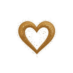 Obraz premium Gold Glitter Heart: Love, Romance, Valentine's isolated on transparent background