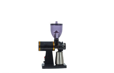 Coffee grinder machine on white background side view