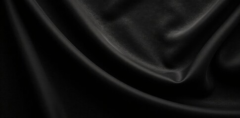 Obraz premium Deep black velvet backdrop, rich texture, elegant sheen, elegant backdrop, black fabric