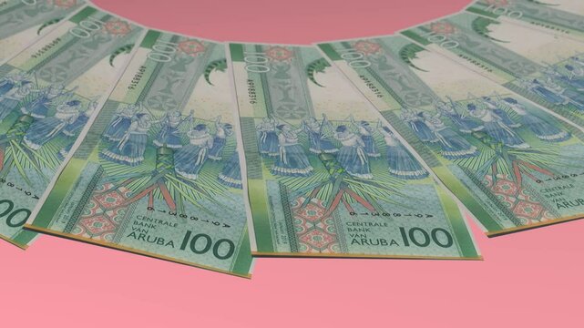 Outstanding Looping Design 100 Florin Curency of Aruba
