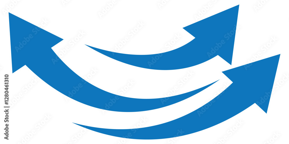 Poster sharp curved arrow icon. black rounded arrow. direction pointer pointing up